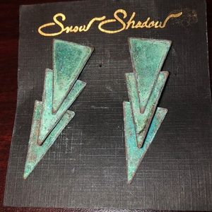 Metal Triangle Ear Rings Handmade Earrings Vintage New